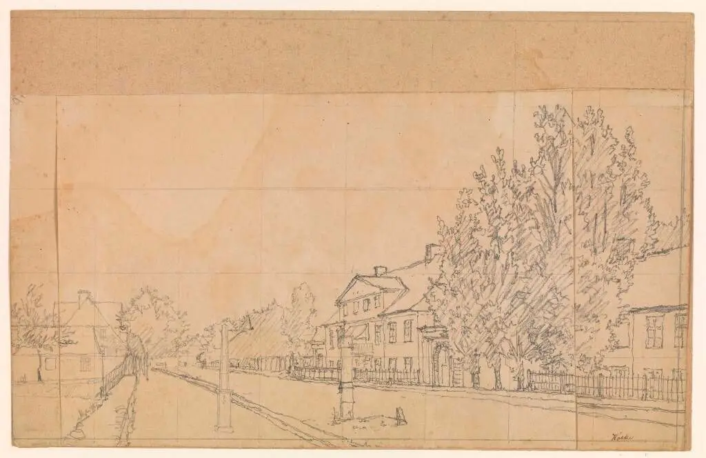 Parti af Østerbro i morgenbelysning by Christen Købke