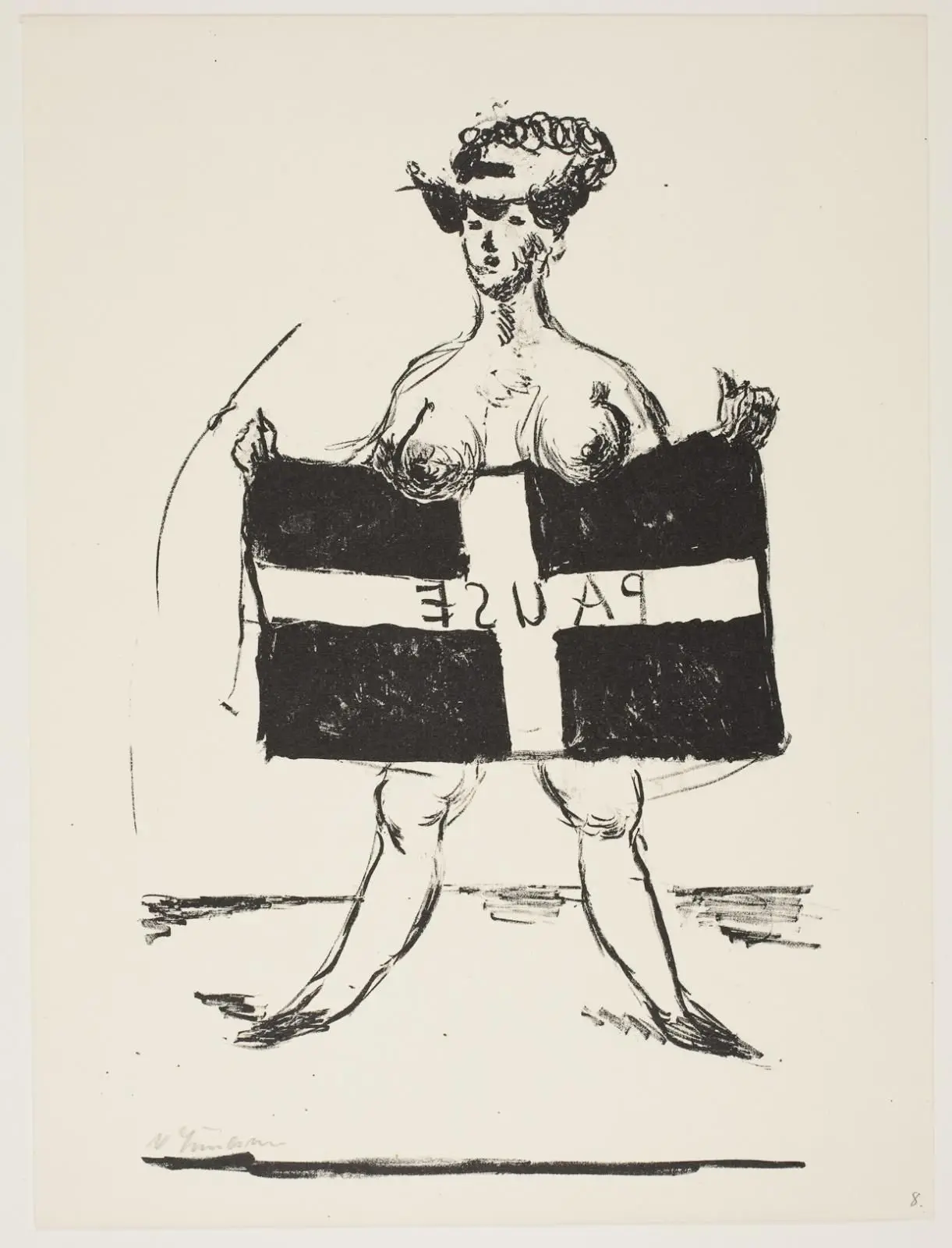 Stående kvinde med flag by Vilhelm Lundstrøm