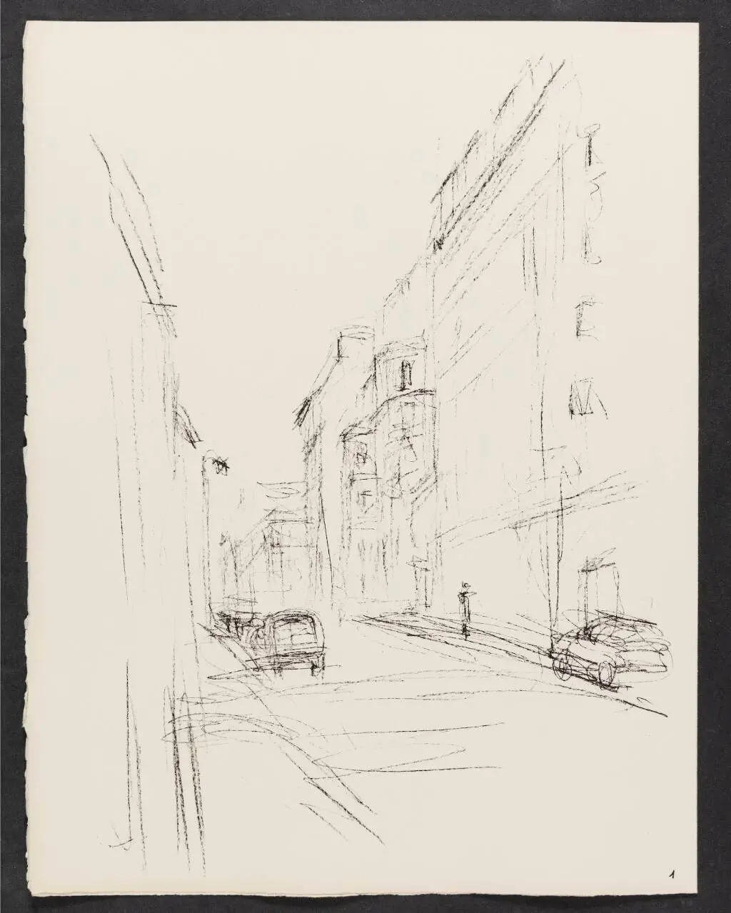 Illustration til "Paris uden ende" by Alberto Giacometti