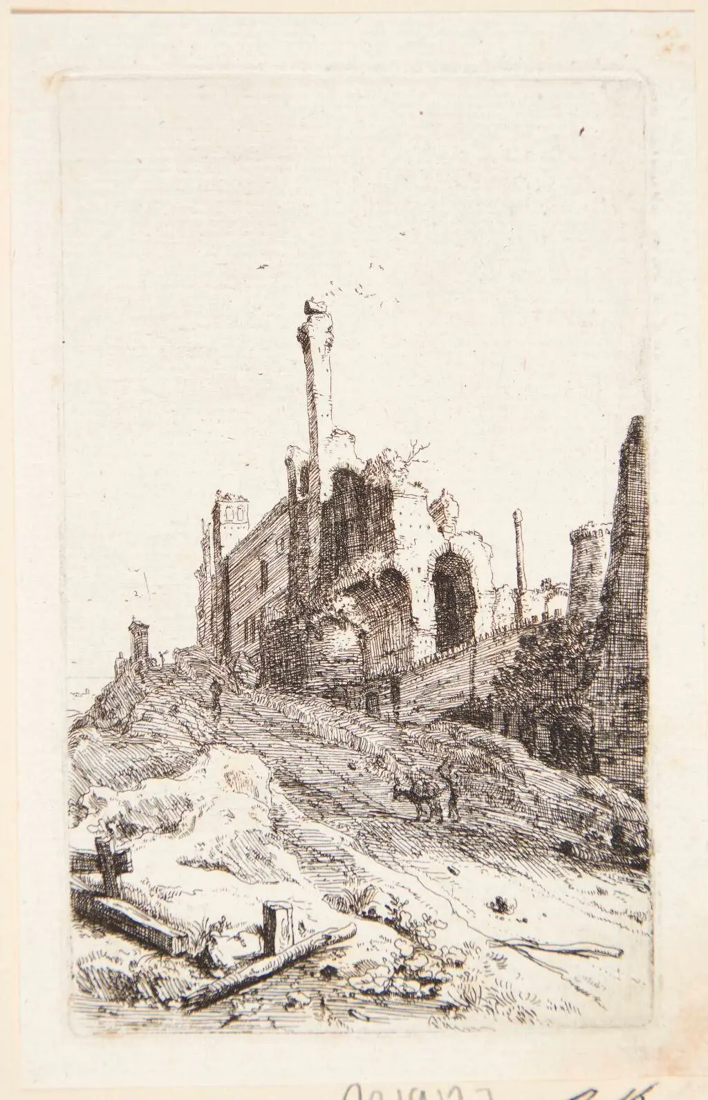 Forfaldent palads ved Tivoli by Bartholomeus Breenbergh