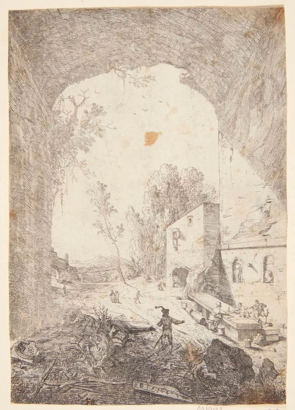 Herberg ved Grotta della Ninfa Egeria by Bartholomeus Breenbergh