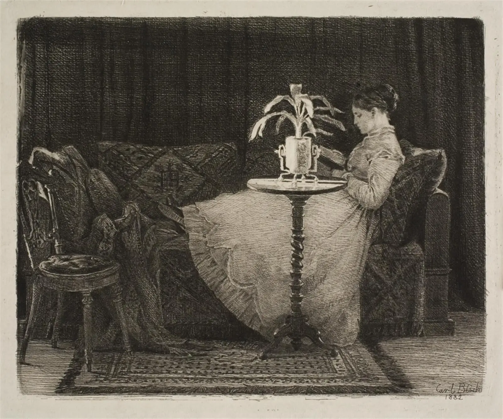 Læsende dame by Carl Bloch