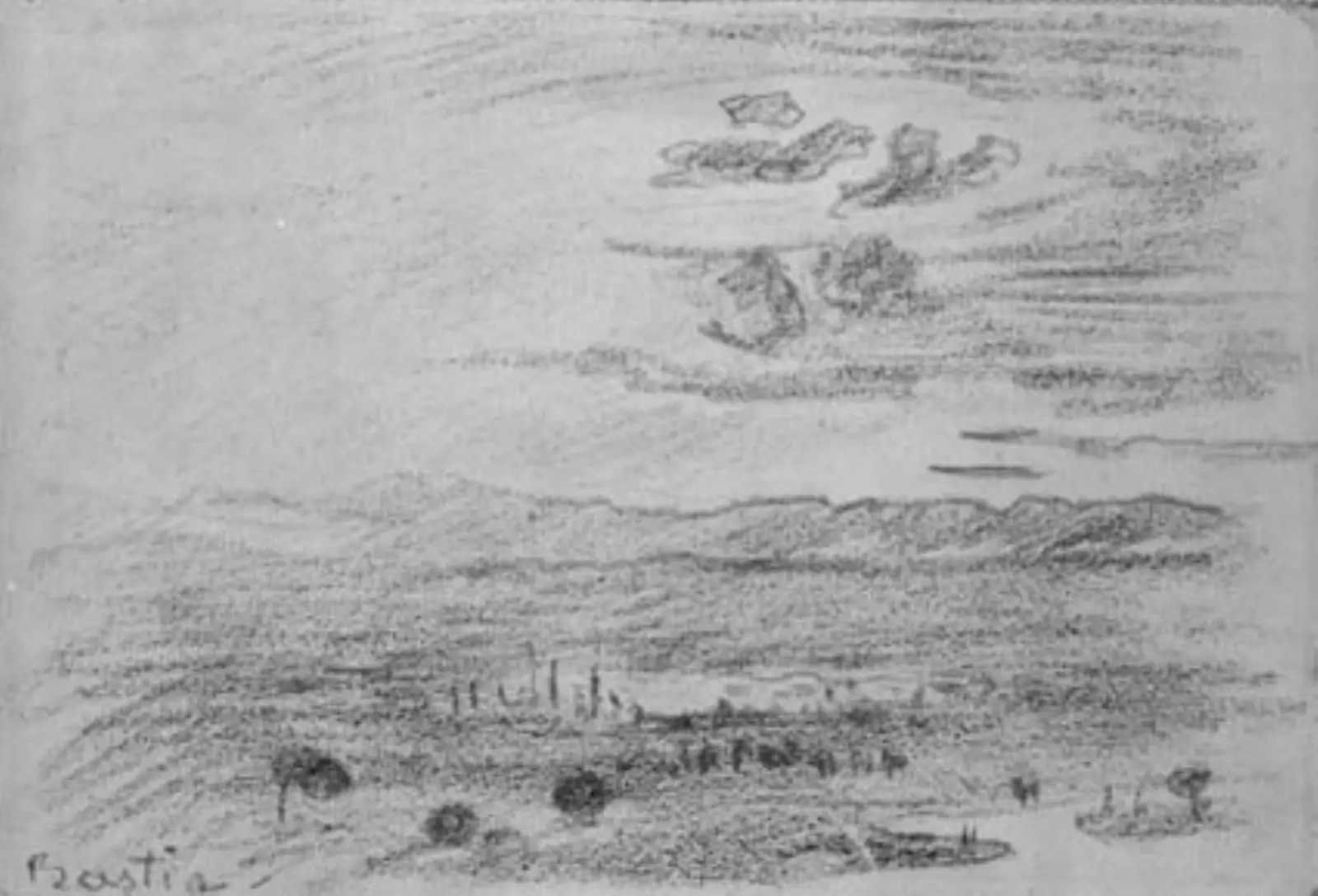 Landskab ved Bastia, Korsika by Henri Edmond Cross