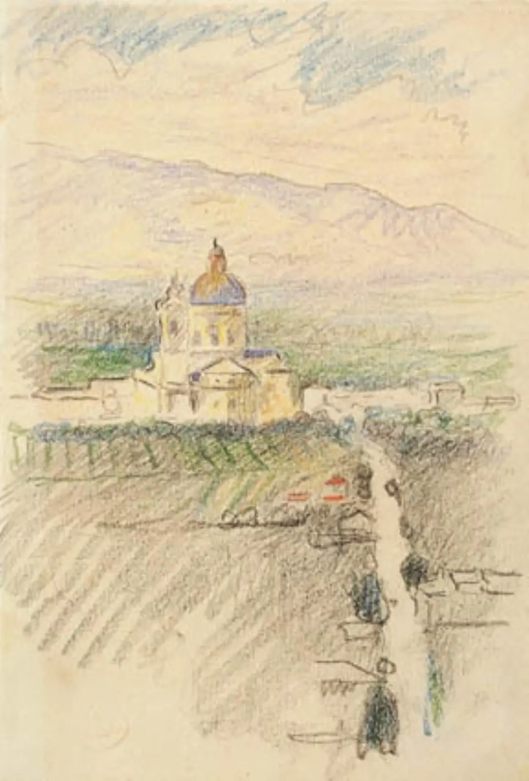 Udsigt over Santa Maria degli Angeli nær Assisi by Henri Edmond Cross