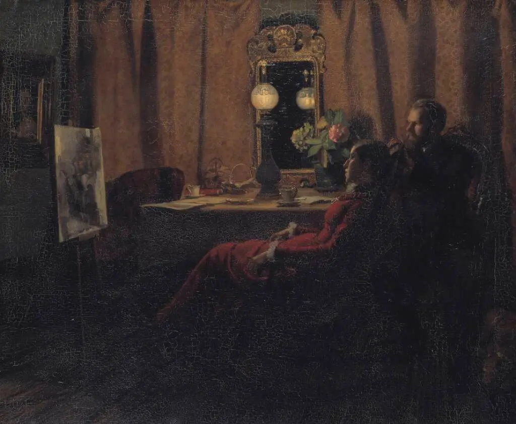 Dagens arbejde bedømmes by Anna Ancher