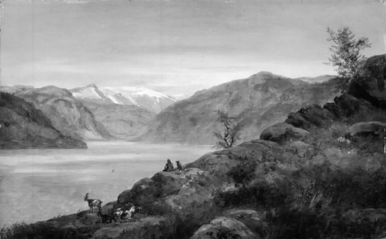 Landskabsstudie fra Kroken i Sogn, Norge by J.C. Dahl