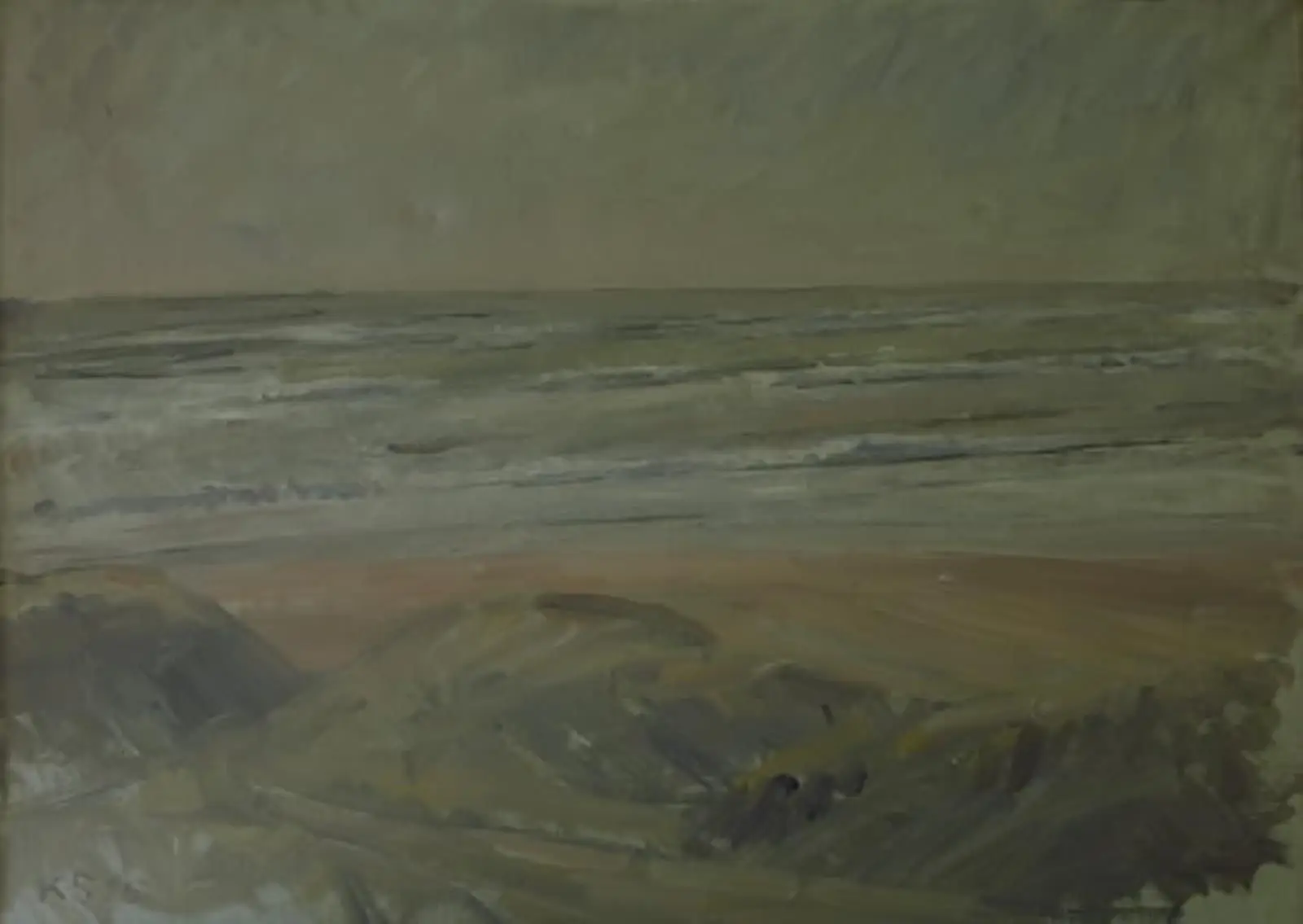 Udsigt fra klitter over Vesterhavet by Karl Schou