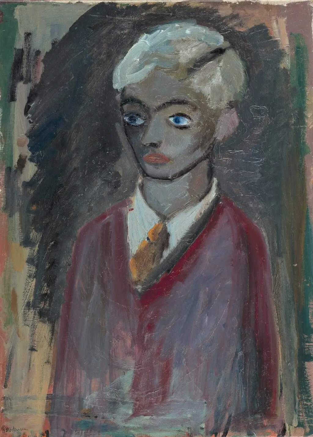 Selvportræt (?). Halvfigur by Richard Mortensen