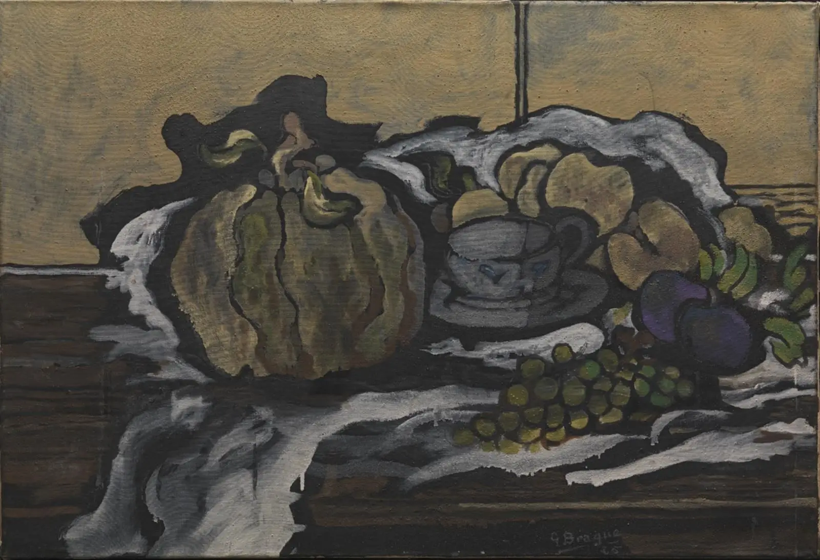 Melon, frugter og kop by Georges Braque