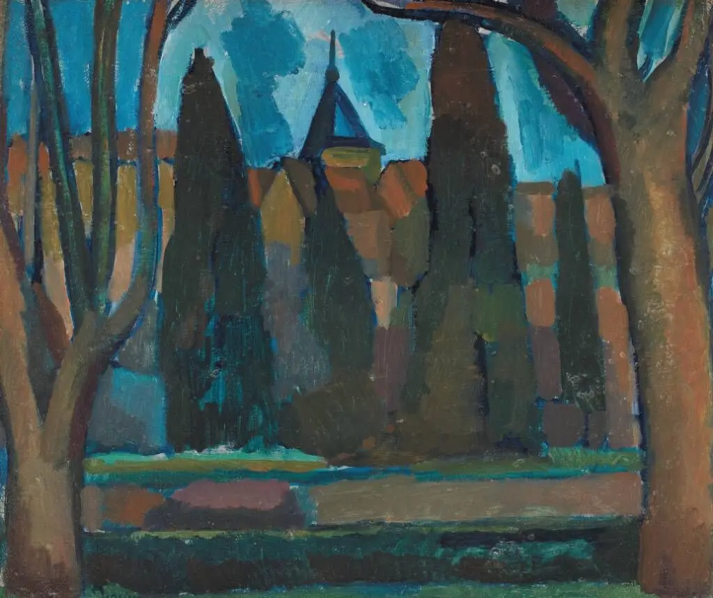 Landskab med kirketårn by André Derain