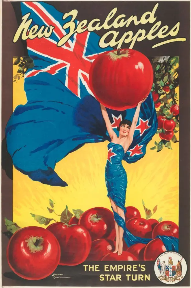 Poster, 'New Zealand Apples' by Edward Cole