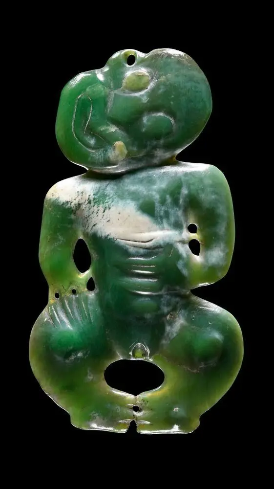 Hei tiki "Te Maungarongo" (pendant in human form) by Unknown