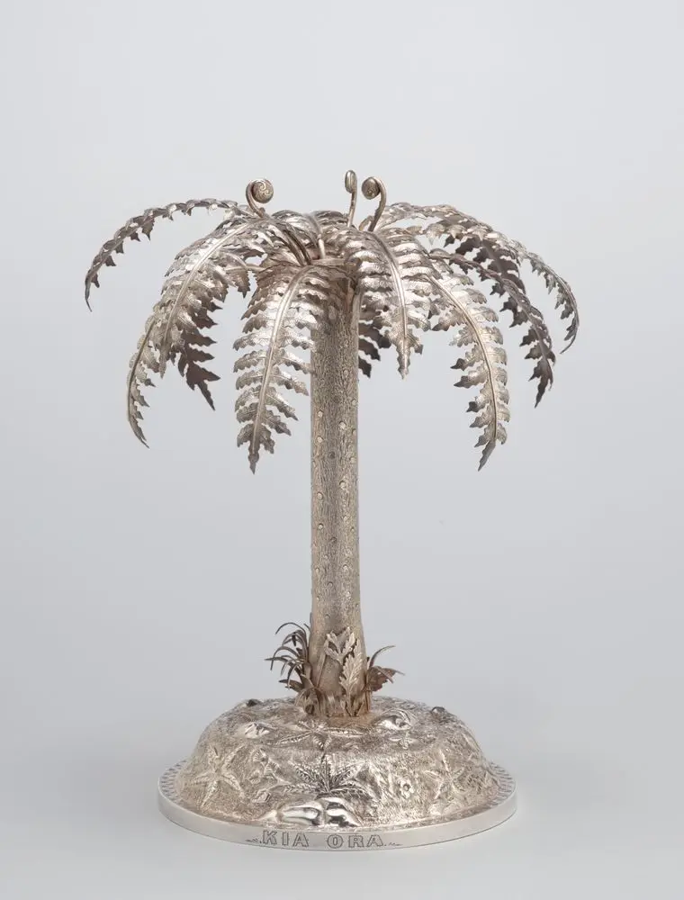 Table centrepiece, in the form of a Mamaku (tree fern) by Frank Grady