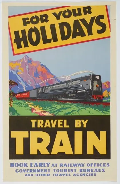 Poster, 'For Your Holidays' by New Zealand Railways Publicity Branch