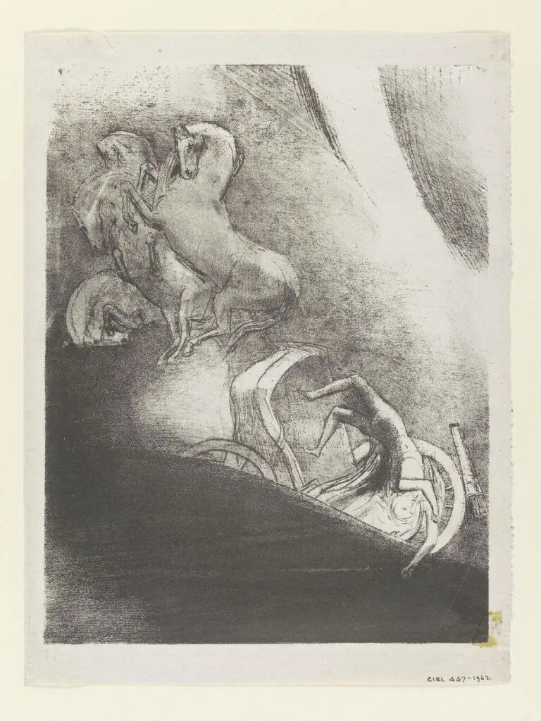 Il tombe dans l'abime by Odilon Redon