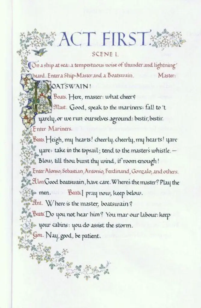 The Tempest, calligraphy by Graily Hewitt by Graily Hewitt