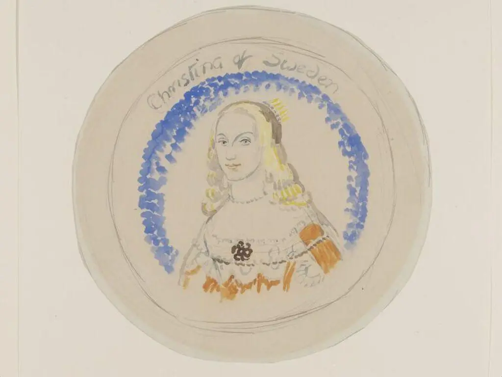 Design for Christina of Sweden plate by Vanessa Bell