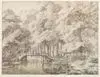 Wooded Landscape with a Wooden Bridge over a Stream by Waterloo, Anthonie