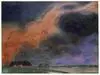 Friesland Farm under red clouds by Nolde, Emil