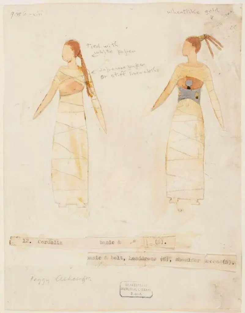 Costume design for Cordelia in 'King Lear' by Isamu Noguchi