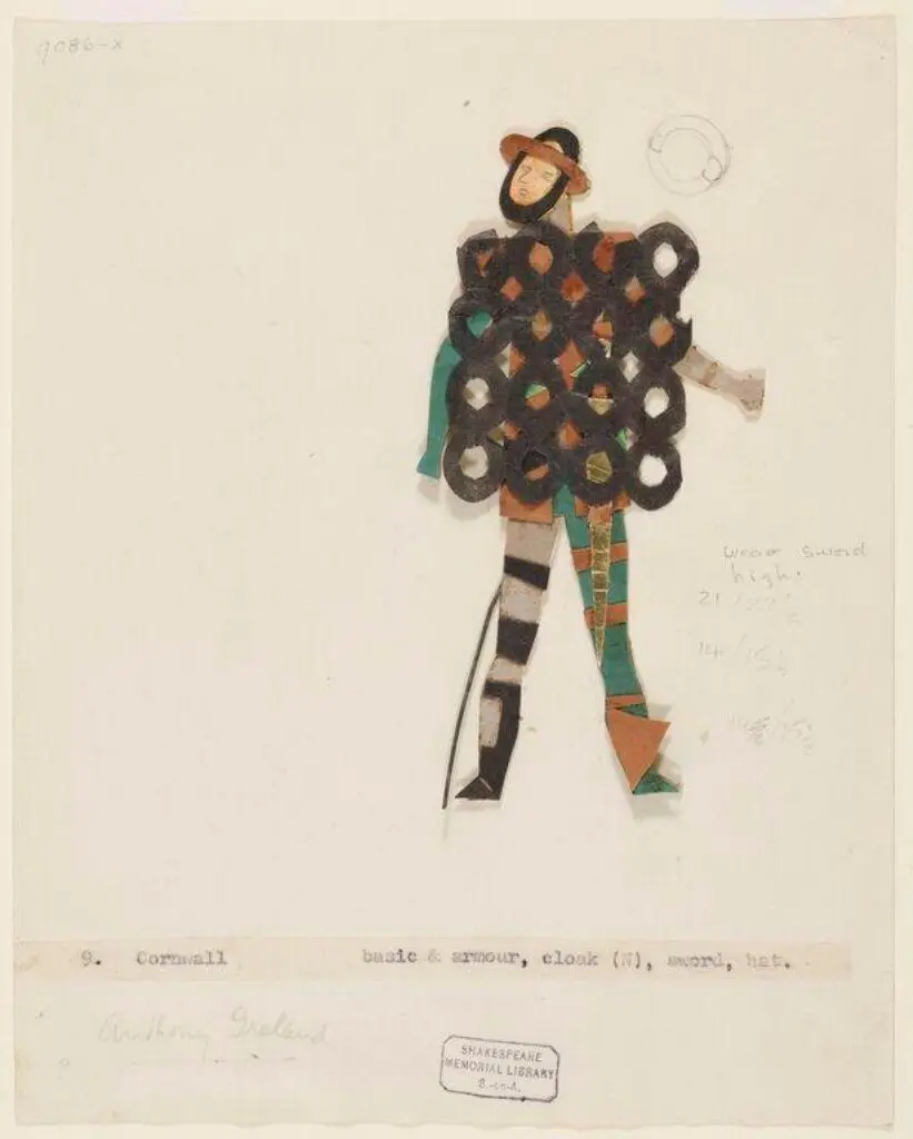 Costume design for Cornwall in 'King Lear' by Isamu Noguchi
