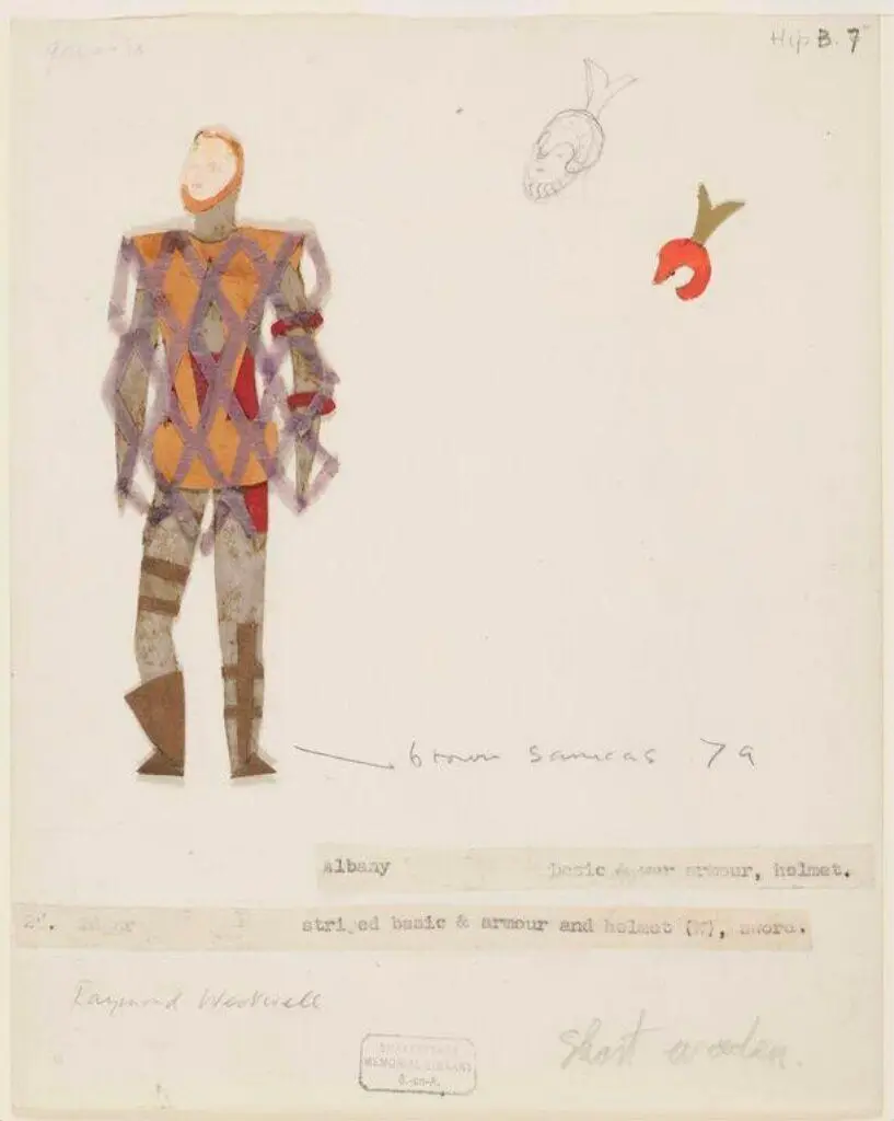 Costume design for Albany in 'King Lear' by Isamu Noguchi