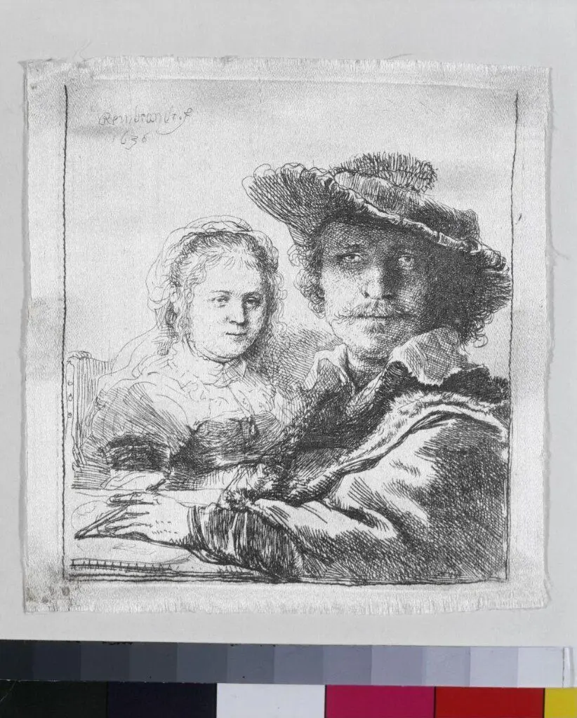 Self portrait with his wife Saskia by Rembrandt van Rijn