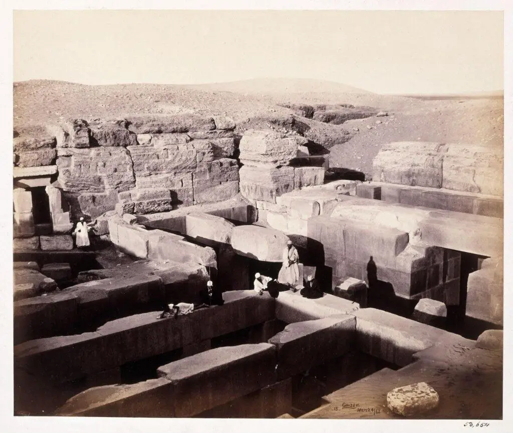 Gizeh: Excavated temple at the foot of the Sphinx by Bedford, Francis