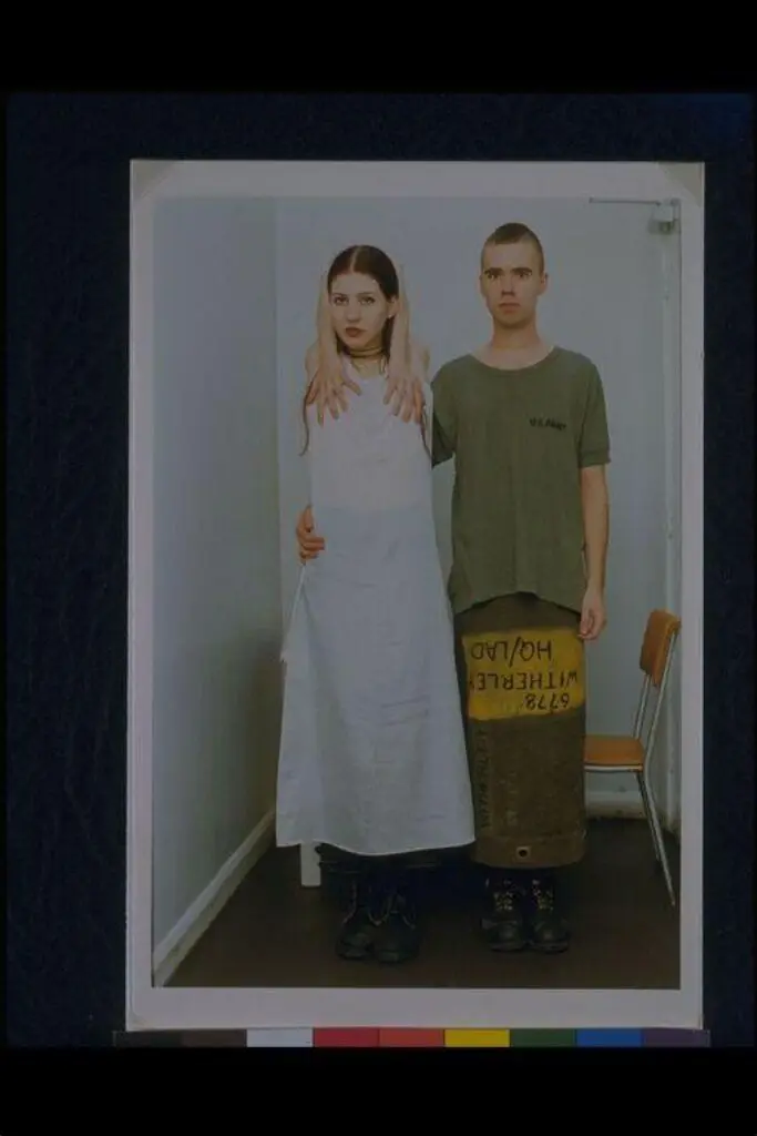 Susanne and Lutz, white dress, Army skirt by Tillmans, Wolfgang