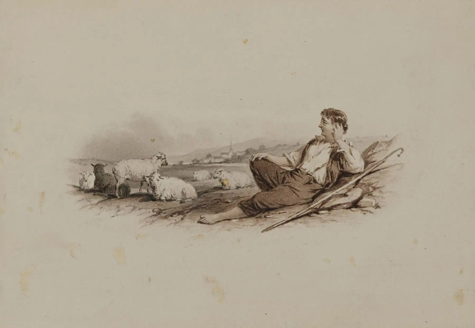 Shepherd and Sheep by John William Casilear