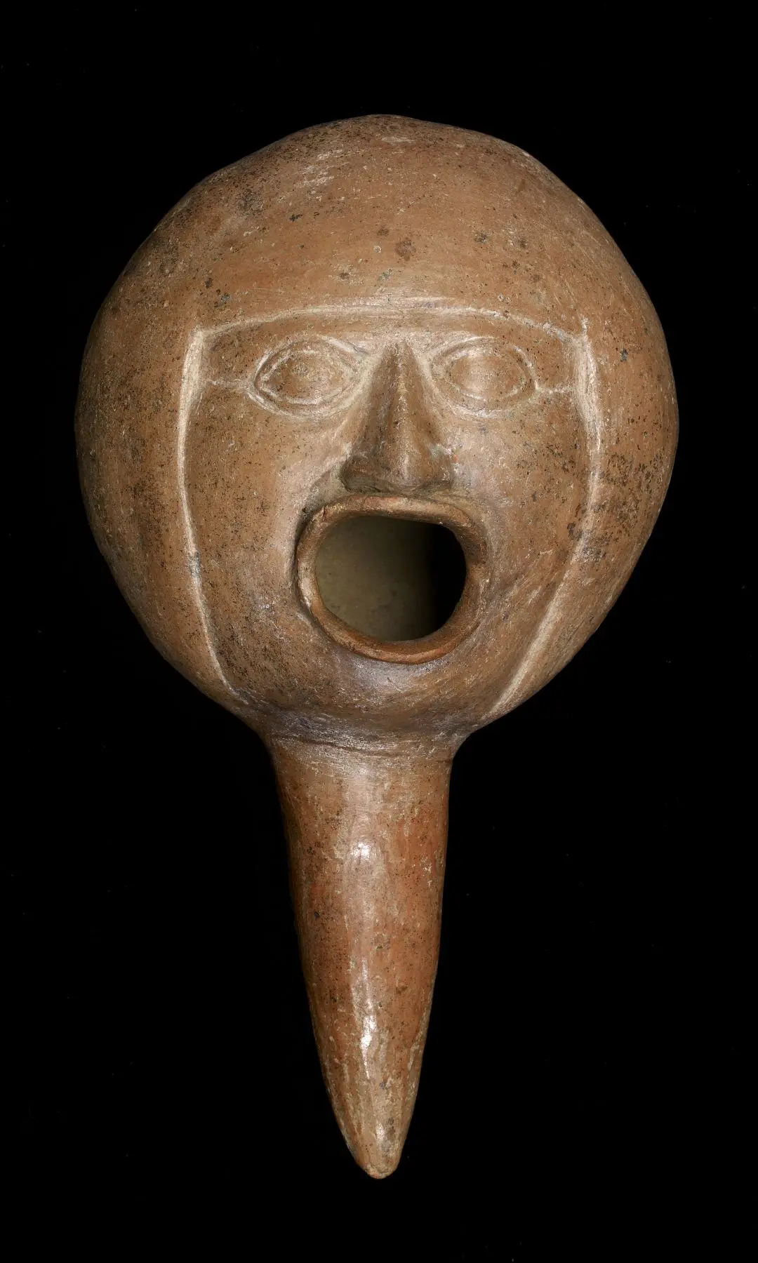 Dipper Depicting Singing Man by Moche