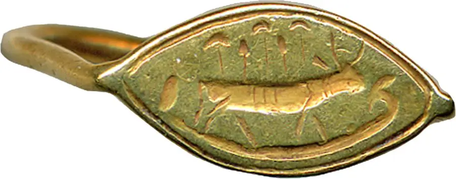 Ring Engraved with Hathor by Egyptian