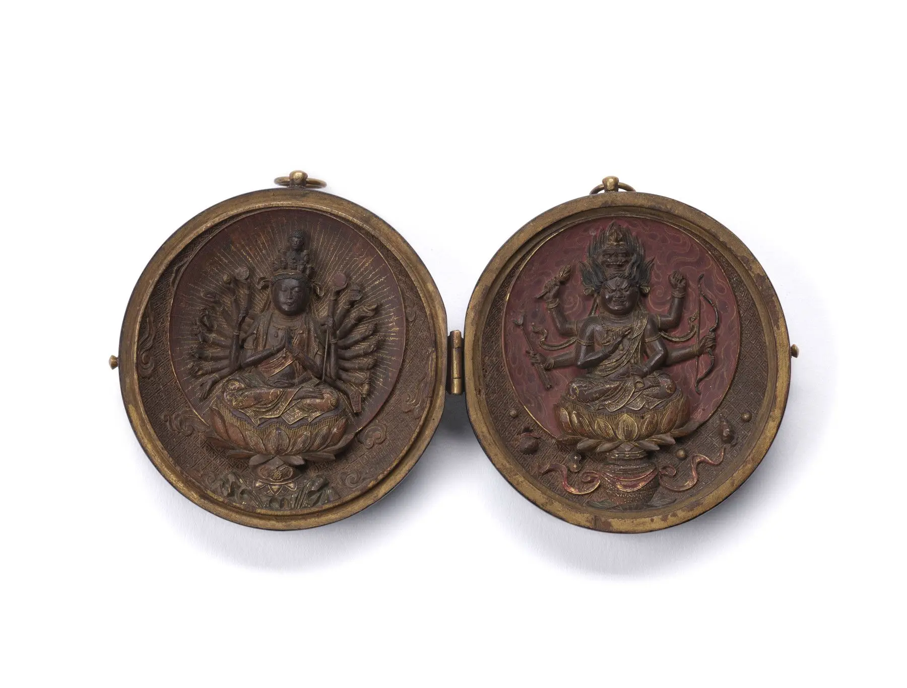 Locket with Two Buddhist Deities by Japanese