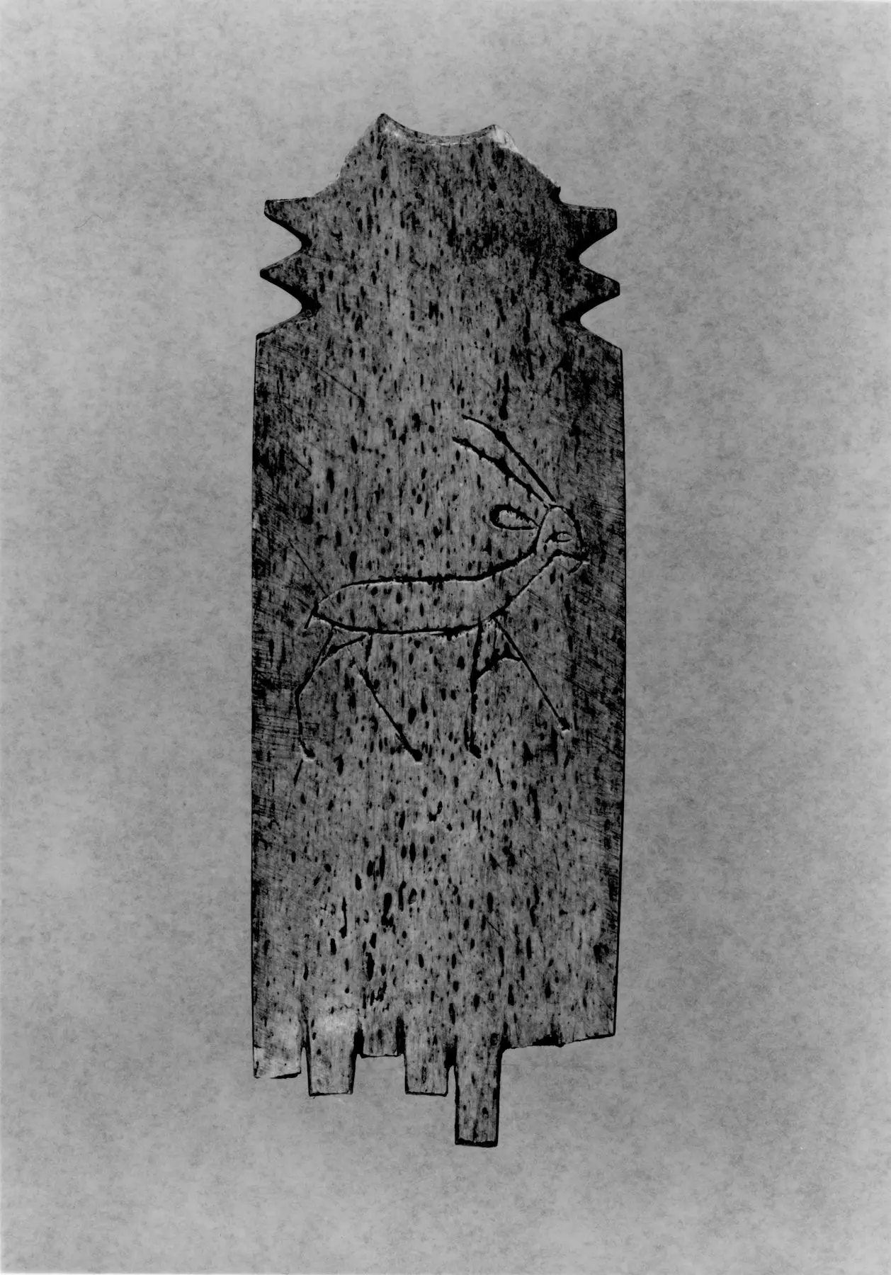 Comb Fragment with a Depiction of a Horned Quadruped by Egyptian