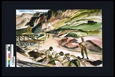 painting, 103RD COAST BATTERY by Tinning, Captain George Campbell