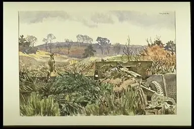 painting, 25-Pounder Field Gun, Holland by Colville, Captain Alex