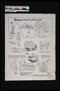 administration cartoon poster, Winnie went for a Glamor - Job by Ricky