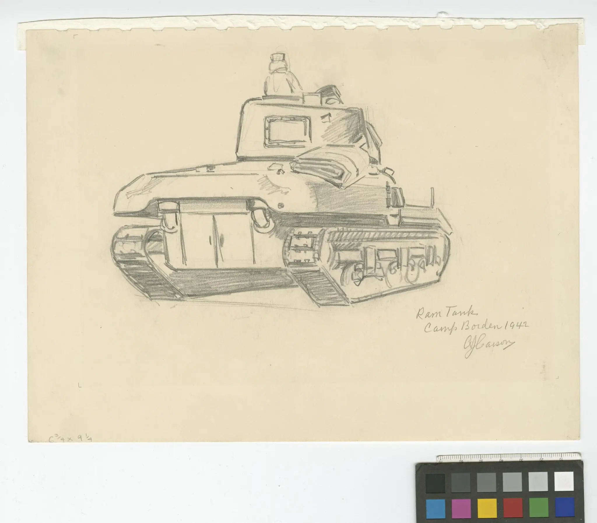 drawing, Ram Tank Camp Borden by Casson, Alfred Joseph