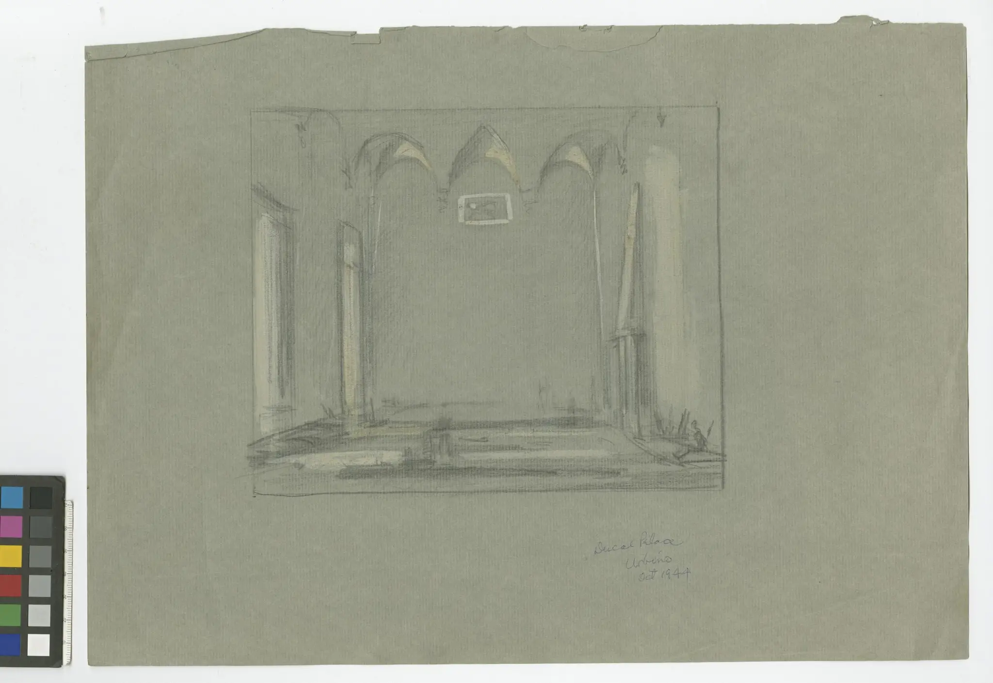 drawing, Ducal Palace Urbino by Tinning, Captain George Campbell