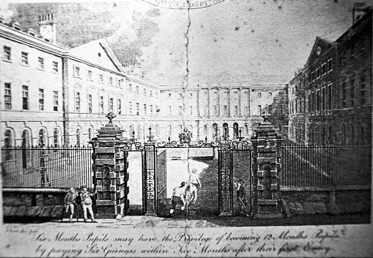 Guy's Hospital. Student's ticket with view of the hospital. by Unknown artist