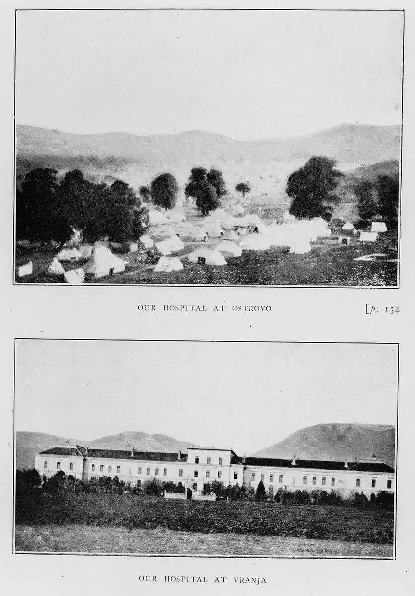 M0017813: Tented hospital in Serbia and a permanent hospital in Croatia, c.1928 by Unknown artist