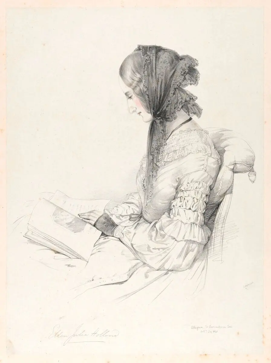 Ellen Julia Hollond. Lithograph by L. Haghe, 1841. by Louis Haghe