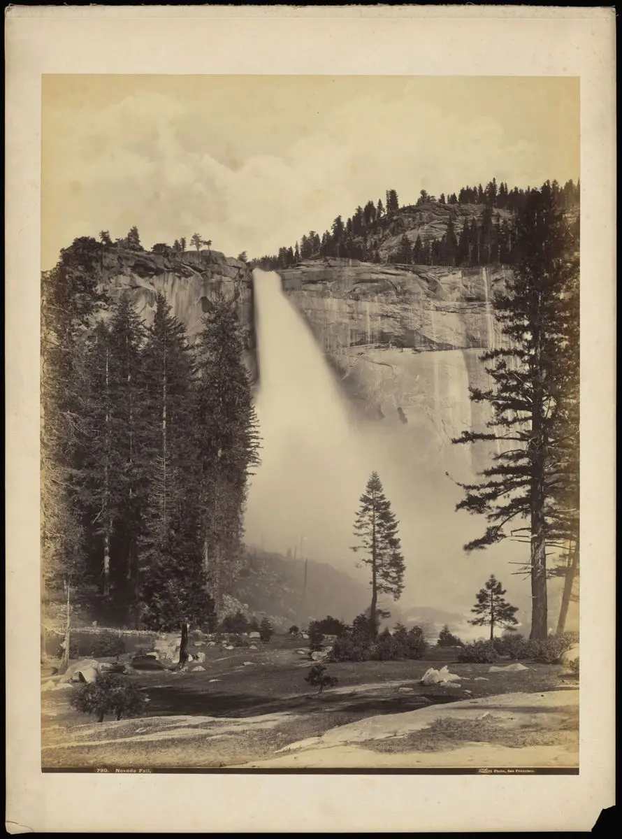 Yosemite, California: Nevada Fall. Photograph by C.E. Watkins, ca. 1860-1880. by Carleton Watkins