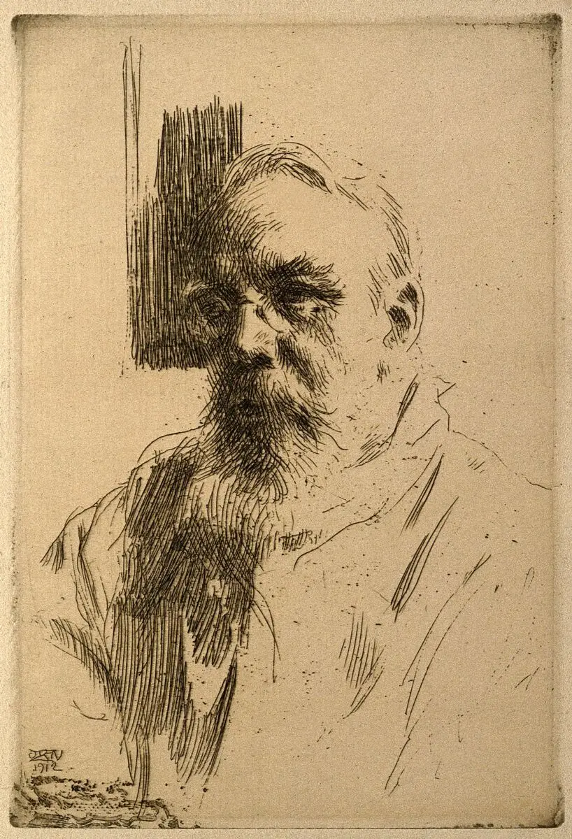 John Wilhelm Berg. Etching by A. Zorn, 1912. by Anders Zorn