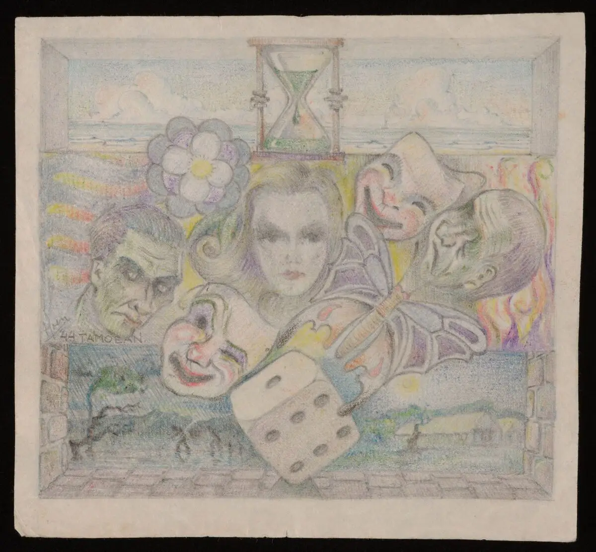 Drawing by an unknown artist whilst in a POW camp by an unknown artist whilst in a POW camp