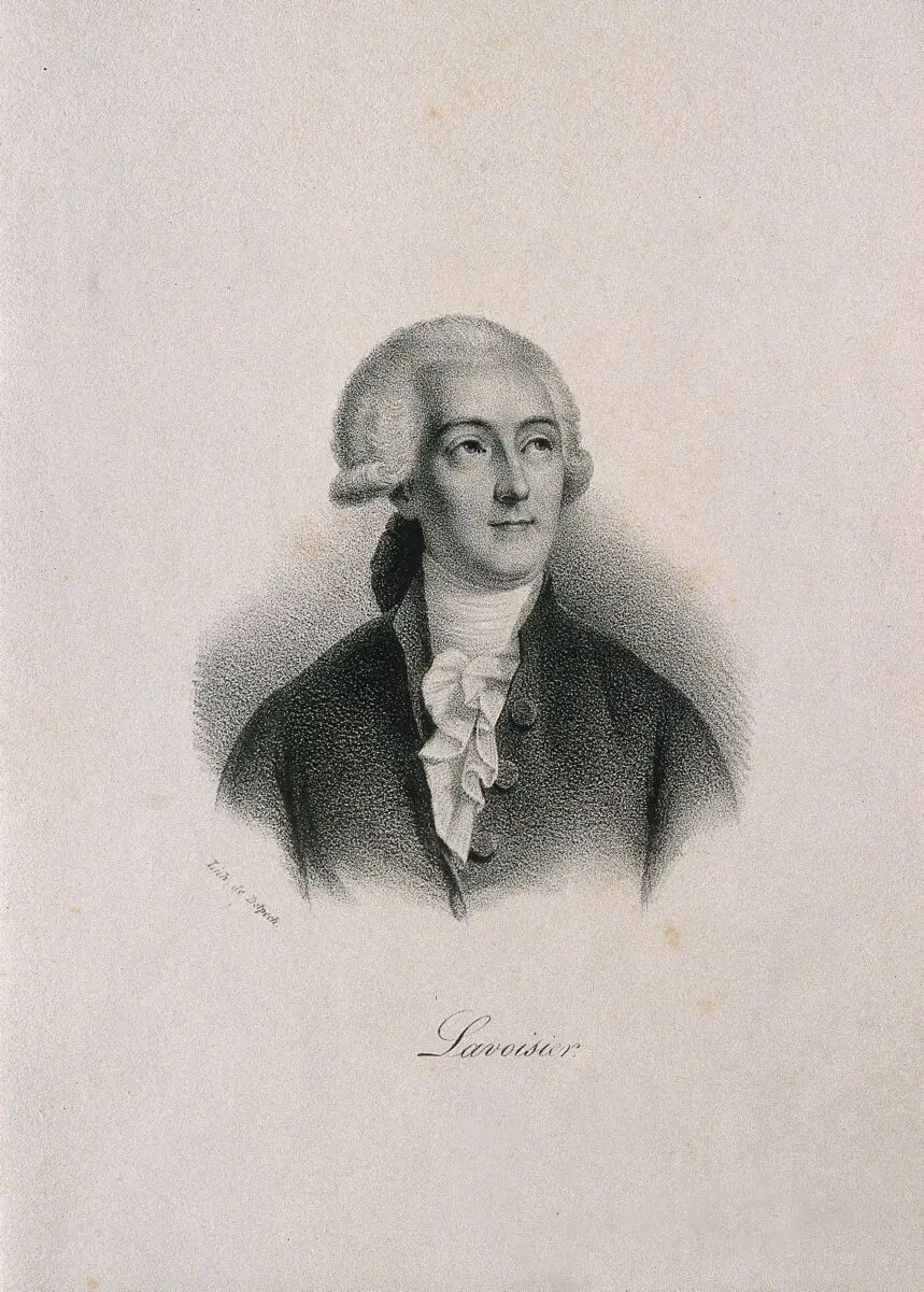 Antoine Laurent Lavoisier. Lithograph after J. L. David. by Jacques-Louis David