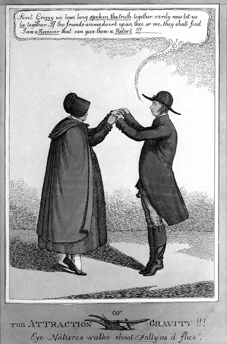 William Allen, caricature about his marriage by Unknown artist