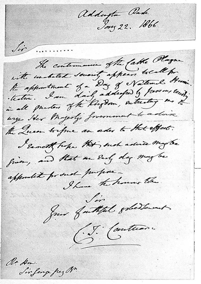 A letter regarding cattle plague. by Charles Thomas Longley