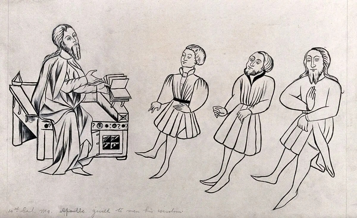 Apollo. Ink drawing. by Unknown artist