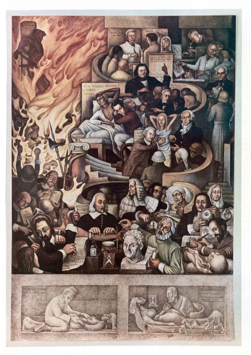 National Institute of Cardiology Mural painting. by Diego Rivera